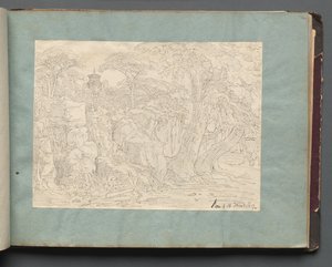 Album mit Ansichten von Rom und Umgebung, Landschaftsstudien, Seite 36a: Römische Ansicht von Franz Johann Heinrich Nadorp