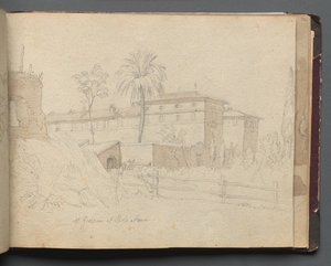Album mit Ansichten von Rom und Umgebung, Landschaftsstudien, Seite 38a: St. Giovanni e Paolo von Franz Johann Heinrich Nadorp