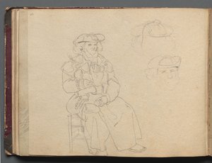 Album mit Ansichten von Rom und Umgebung, Landschaftsstudien, Seite 38b: Figurenstudie
