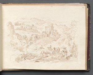 Album mit Ansichten von Rom und Umgebung, Landschaftsstudien, Seite 43a: Römische Landschaft