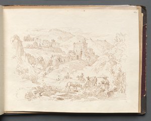 Album mit Ansichten von Rom und Umgebung, Landschaftsstudien, Seite 43a: Römische Landschaft