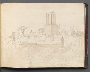 Album mit Ansichten von Rom und Umgebung, Landschaftsstudien, Seite 47a: Torre del Nero, Rom