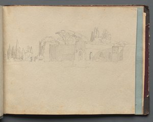 Album mit Ansichten von Rom und Umgebung, Landschaftsstudien, Seite 51a: Römische Landschaft