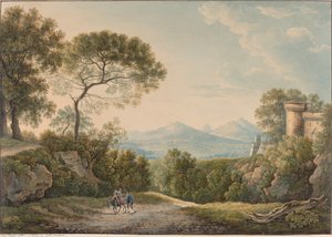 Blick von Tivoli über das Tibertal bei Sonnenuntergang