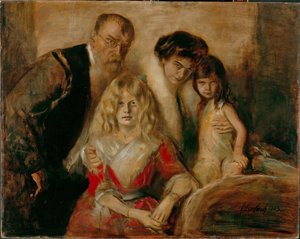 Der Künstler mit seiner Frau und seinen Kindern