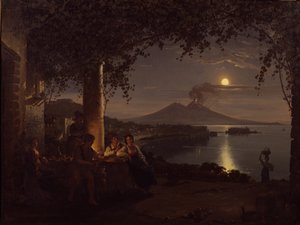 Mondscheinblick auf die Bucht von Neapel von Franz Ludwig Catel