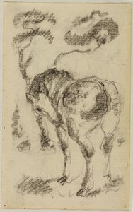 Stehendes Pferd mit Bäumen von Franz Marc