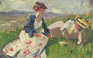 Zwei Frauen am Hang von Franz Marc