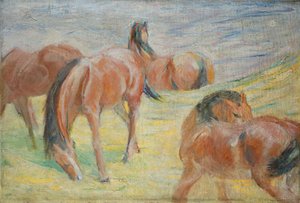 Weidende Pferde I von Franz Marc