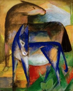 Zwei blaue Esel