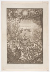 Titelblatt mit der Büste von Friedrich V. für das Werk Auserlesene Schnecken, Muscheln von Franz Michael Regenfus