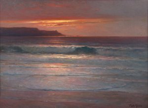 Letzte Sommerstrahlen auf der Brandung, ca. 1890-1900 von Franz Muller Gossen