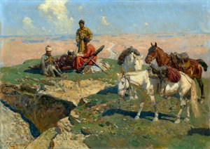 Die Rast der Krieger des Kaukasus