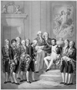 Napoleon (1769-1821) gewährt dem Herzogtum Warschau die Verfassung, 1843 von Franz Seraph Hanfstaengel