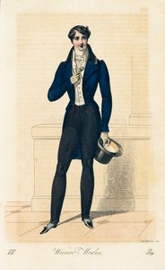 Herr mit dunkelblauem Überrock von Franz Stober