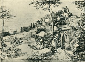 Frauen an einem Wasserbrunnen in Olevano, nahe Rom, Italien, 1822, 1943 von Franz Theobald Horny