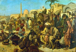 Ein Markt in Kairo, spätes 19. Jahrhundert von Franz Theodor Wurbel