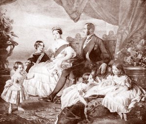 Königin Victoria mit Prinz Albert und ihren Kindern, aus 