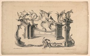 Rocaille-Motive und Sockel, aus Set Nr. 120 von Franz Xaver Habermann