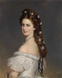 Kaiserin Elisabeth mit Diamantsternen im Haar von Franz Xaver Winterhalter