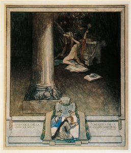 Österreich, Wien, Illustration von Dante Alighieris Göttlicher Komödie (Hölle, Gesang XVIII) von Franz von Bayros