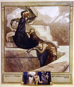 Illustration aus Dantes Göttlicher Komödie, Fegefeuer, Gesang XIII: 115, 1921 von Franz von Bayros