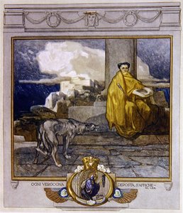 Illustration aus Dantes Göttlicher Komödie, Fegefeuer, Gesang XI: 135, 1921