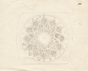 Skizze für das Ziffernblatt der Ankeruhr (?) von Franz von Matsch