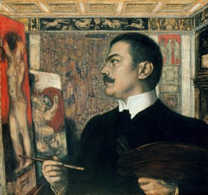Selbstporträt im Atelier von Franz von Stuck