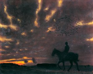 Herbstabend mit Reiter