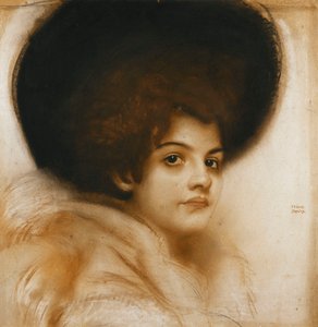 Porträt einer Dame mit Hut von Franz von Stuck