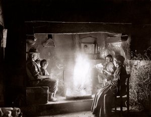 Bauernfamilie bei Florenz, um 1900