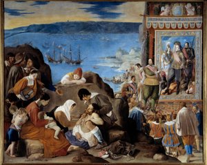 Allegorie der Eroberung von Salvador de Bahia (Brasilien) durch eine portugiesische, spanische und indianische Armee unter dem Kommando von Fadrique Alvarez de Toledo y Mendoza (1580-1634) am 1. Mai 1625
