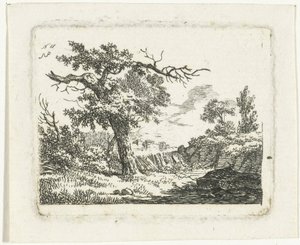 Landschaft mit Baum mit zwei toten Ästen von Frédéric Théodore Faber