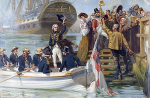 Abschied junger Mann! Horatio Nelson verlässt Portsmouth von Fred (after) Roe
