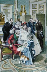 Der Besuch bei den Großeltern, nach einem Original-Aquarell, Ende des 19. Jahrhunderts von Frederic (after) Regamey