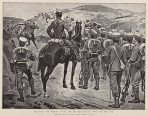 Der Krieg, der Marsch der Japaner auf Ping-Yang, ein Stopp auf der Straße von Frederic (after) Villiers