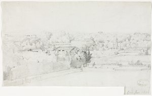 Blick auf die Villa Borghese und ihre Orangerie von der Villa Medici von Frederic Bourgeois de Mercey