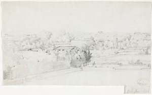 Blick auf die Villa Borghese und ihre Orangerie von der Villa Medici von Frederic Bourgeois de Mercey