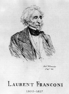 Zirkus: Radierung von Frédéric Hillemacher, Porträt von Laurent Franconi (1805-1827) - in „The Franconi Circus“.