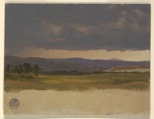 Blauer Hügel unter niedrigen Wolken von Frederic Edwin Church