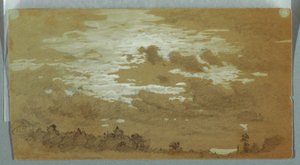 Bewölkter Himmel über einem bewaldeten Kamm, Niagara von Frederic Edwin Church