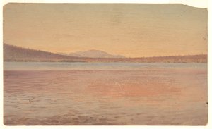Ferne Ansicht der Berge Katahdin und Traveller vom See Millinocket
