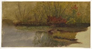 Zeichnung, Eine Ecke eines Teiches, ca. 1860