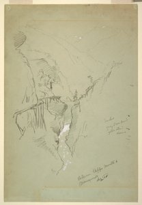 Zeichnung, Eine Schlucht zwischen Ceppo Morelli & Macugnaga, 11.–12. September 1868 von Frederic Edwin Church