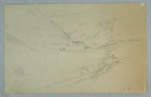 Anden-Tal mit gewundenem Fluss, Kolumbien oder Ecuador, 1857