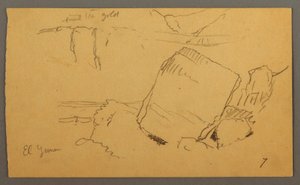 Zeichnung, Felsen, Februar möglicherweise 1868 von Frederic Edwin Church