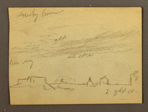 Wolkenstudie über Gebäuden, möglicherweise 1868–69 von Frederic Edwin Church