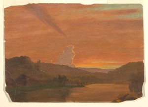 Zeichnung, Wolkenstudie bei Sonnenuntergang, 1850–60 von Frederic Edwin Church