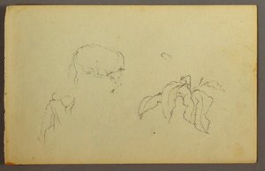 Kuh kratzt sich am Kopf, Blattpflanze, möglicherweise 1844